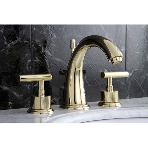  Kingston Brass KS2962CML Concord 8-Inch Widespread Lavatory Faucet with Brass Pop-Up, Polished Brass