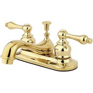 Kingston Brass GKB602AL Restoration 4-Inch Centerset Lavatory Faucet with Retail Pop-Up, 4-1/2, Polished Brass