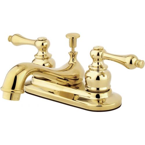  Kingston Brass GKB602AL Restoration 4-Inch Centerset Lavatory Faucet with Retail Pop-Up, 4-1/2, Polished Brass