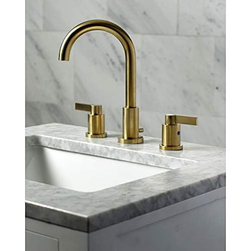  Fauceture FSC8923NDL NuvoFusion Widespread Bathroom Faucet, Brushed Brass