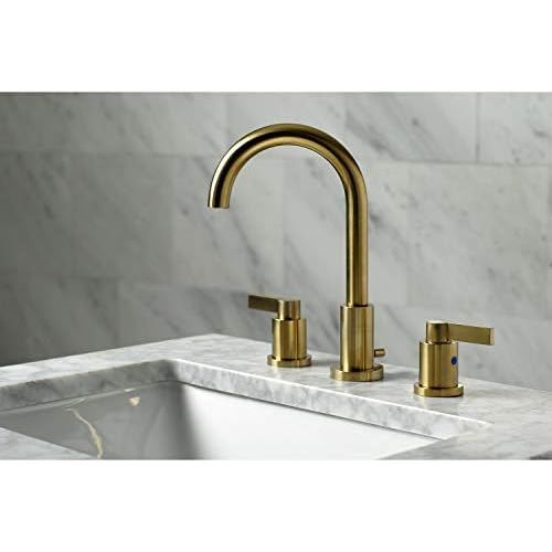  Fauceture FSC8923NDL NuvoFusion Widespread Bathroom Faucet, Brushed Brass