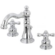 Kingston Brass FSC1971AX American Classic 8 in. Widespread Bathroom Faucet with Retail Pop-Up, Polished Chrome