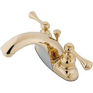 Kingston Brass KB7642BL English Country 4-Inch Centerset Lavatory Faucet with Buckingham Handle, Polished Brass
