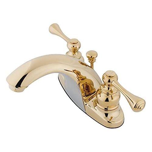  Kingston Brass KB7642BL English Country 4-Inch Centerset Lavatory Faucet with Buckingham Handle, Polished Brass