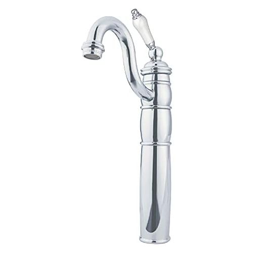  Kingston Brass KB1421PL Heritage Vessel Sink Faucet with Optional Cover Plate, Polished Chrome