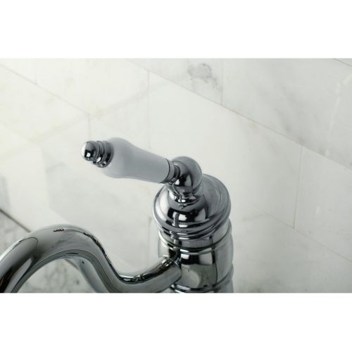  Kingston Brass KB1421PL Heritage Vessel Sink Faucet with Optional Cover Plate, Polished Chrome