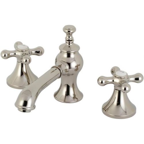  Kingston Brass KC7066AX Vintage 8-Inch Widespread Bathroom Faucet with Brass Pop-Up, Polished Nickel