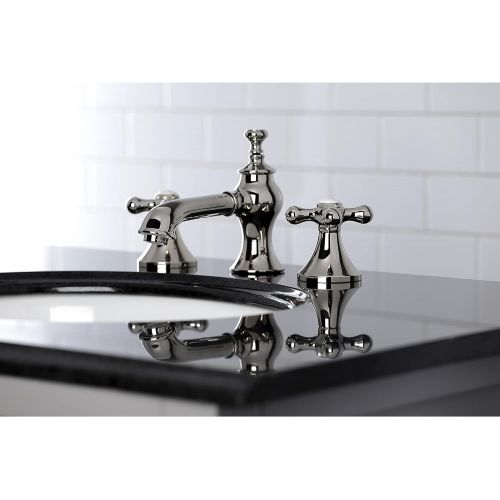  Kingston Brass KC7066AX Vintage 8-Inch Widespread Bathroom Faucet with Brass Pop-Up, Polished Nickel