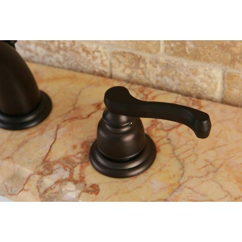  Kingston Brass GKB915FL Royale Mini-Widespread Lavatory Faucet with Retail Pop-Up, 3-3/4, Oil Rubbed Bronze
