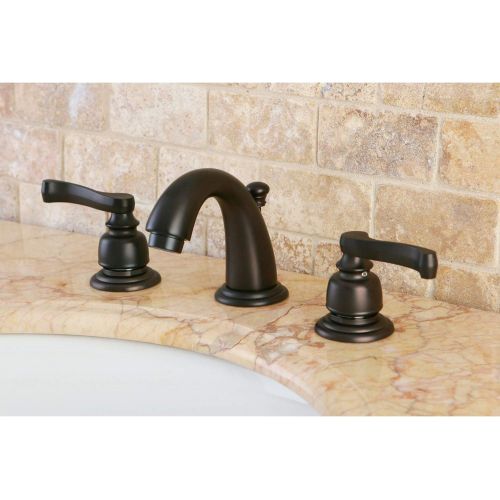  Kingston Brass GKB915FL Royale Mini-Widespread Lavatory Faucet with Retail Pop-Up, 3-3/4, Oil Rubbed Bronze