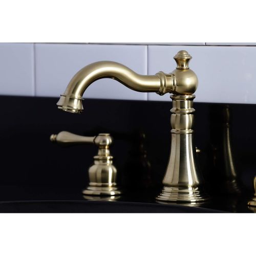  Fauceture FSC1973AL English Classic Widespread Bathroom Faucet, Brushed Brass