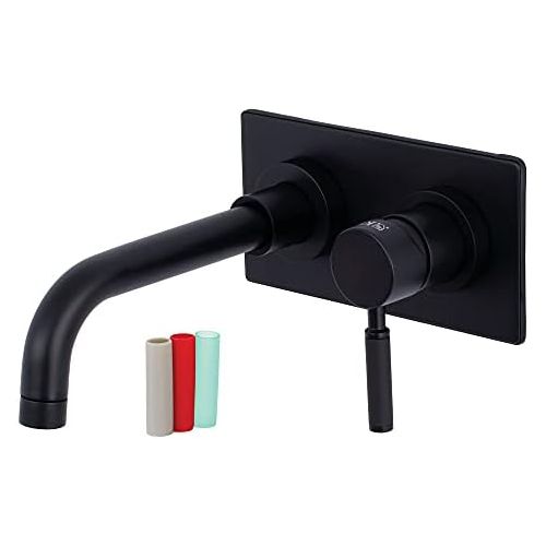  Kingston Brass KS8110DKL Concord Single-Handle Wall Mount Vessel Sink Faucet, 8-7/16 Inch in Spout Reach, Matte Black