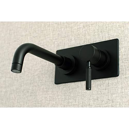  Kingston Brass KS8110DKL Concord Single-Handle Wall Mount Vessel Sink Faucet, 8-7/16 Inch in Spout Reach, Matte Black