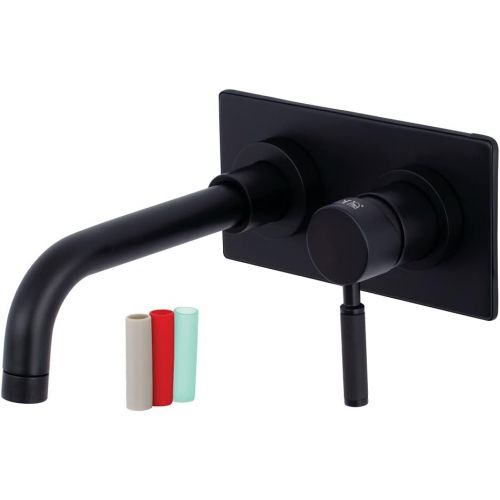  Kingston Brass KS8110DKL Concord Single-Handle Wall Mount Vessel Sink Faucet, 8-7/16 Inch in Spout Reach, Matte Black