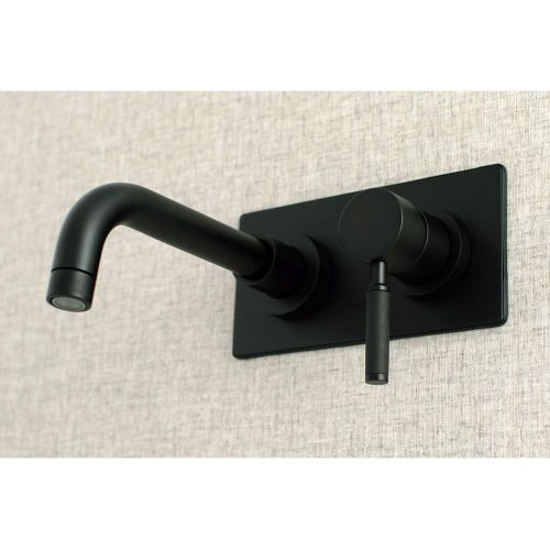  Kingston Brass KS8110DKL Concord Single-Handle Wall Mount Vessel Sink Faucet, 8-7/16 Inch in Spout Reach, Matte Black