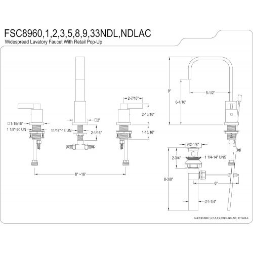  Fauceture FSC89633NDL NuvoFusion Widespread Bathroom Faucet, Antique Brass