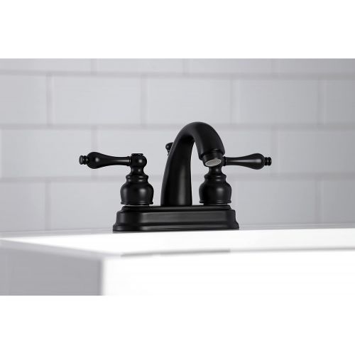  Kingston Brass KB5610AL Restoration 4-Inch Centerset Bathroom Faucet, Matte Black