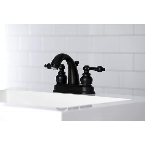  Kingston Brass KB5610AL Restoration 4-Inch Centerset Bathroom Faucet, Matte Black