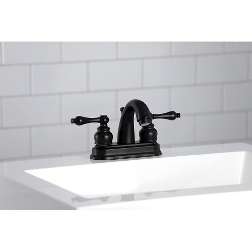  Kingston Brass KB5610AL Restoration 4-Inch Centerset Bathroom Faucet, Matte Black