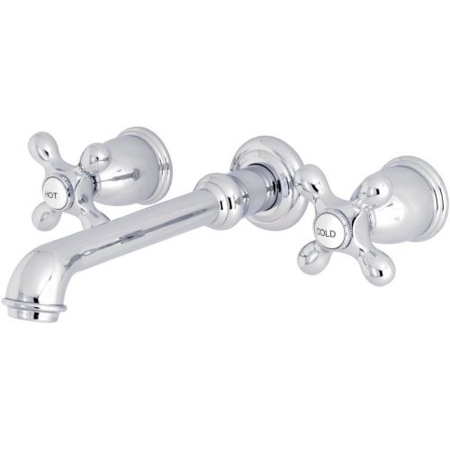  Kingston Brass KS7021AX English Country 8-Inch Center Wall Mount Roman Tub Filler, 10-7/16, Polished Chrome