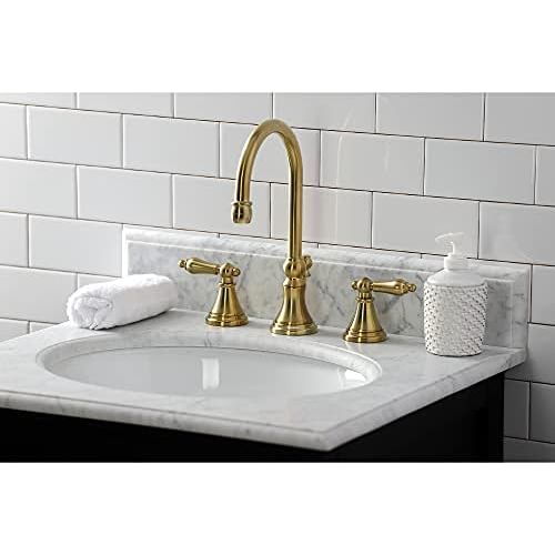  Kingston Brass KS2987AL 8 in. Widespread Bathroom Faucet, Brushed Brass