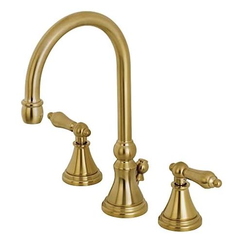  Kingston Brass KS2987AL 8 in. Widespread Bathroom Faucet, Brushed Brass