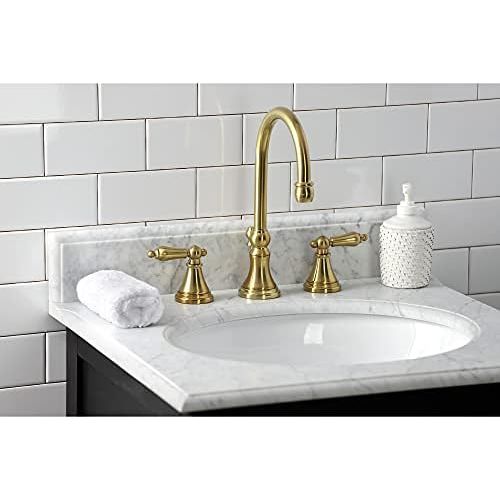  Kingston Brass KS2987AL 8 in. Widespread Bathroom Faucet, Brushed Brass