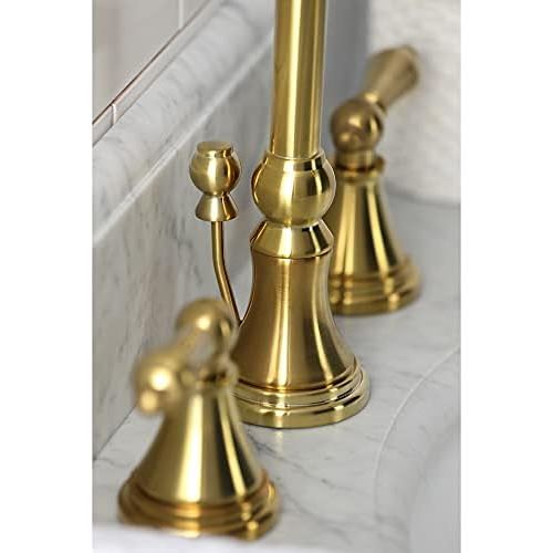  Kingston Brass KS2987AL 8 in. Widespread Bathroom Faucet, Brushed Brass