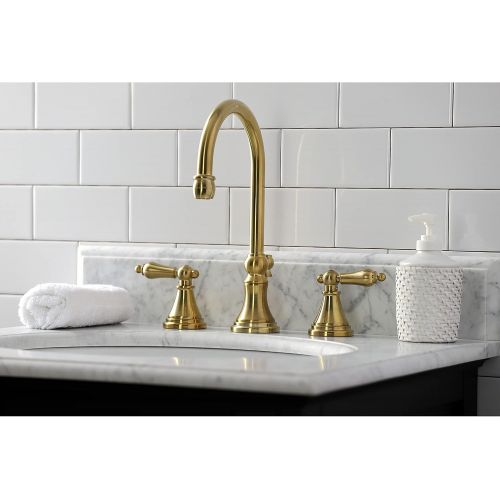  Kingston Brass KS2987AL 8 in. Widespread Bathroom Faucet, Brushed Brass