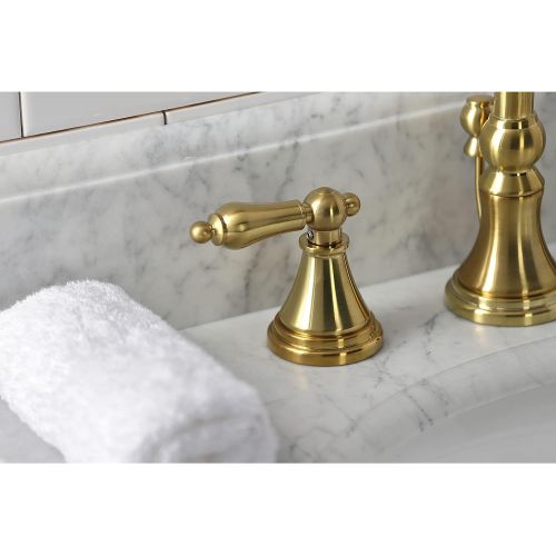  Kingston Brass KS2987AL 8 in. Widespread Bathroom Faucet, Brushed Brass