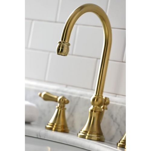  Kingston Brass KS2987AL 8 in. Widespread Bathroom Faucet, Brushed Brass