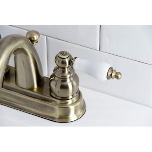  Kingston Brass KB5613PL Restoration 4-Inch Centerset Bathroom Faucet, Antique Brass