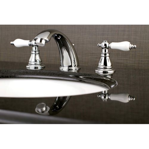  Kingston Brass KB961APL American Patriot 8-Inch Widespread Lavatory Faucet with Retail Pop-Up, 5-3/4, Polished Chrome