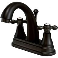 Kingston Brass KS7615AX English Vintage Centerset Lavatory Faucet with Brass Pop-Up, 4, Oil Rubbed Bronze