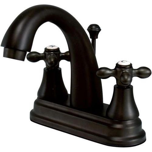  Kingston Brass KS7615AX English Vintage Centerset Lavatory Faucet with Brass Pop-Up, 4, Oil Rubbed Bronze