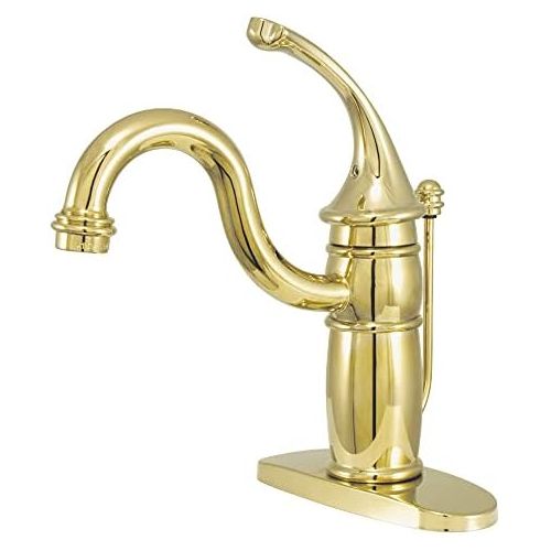  Kingston Brass KB1402GL Georgian 4-Inch Centerset Lavatory Faucet with Pop-Up, Polished Brass