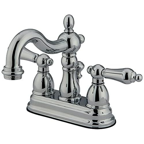  Kingston Brass KS1601AL Heritage Centerset Lavatory Faucet with Brass Pop-Up, Polished Chrome