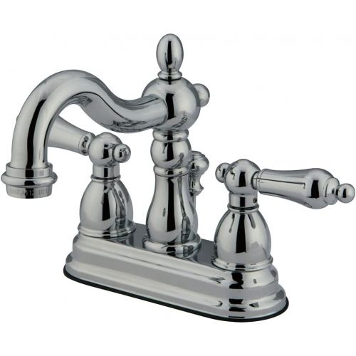  Kingston Brass KS1601AL Heritage Centerset Lavatory Faucet with Brass Pop-Up, Polished Chrome