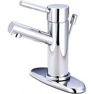 Kingston Brass KS8428DL Concord 4-Inch Lavatory Faucet With Brass Pop-Up and Plate, 4 Spout Reach, Brushed Nickel