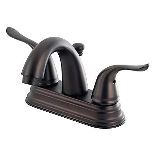  Kingston Brass KB5615YL Yosemite 4 Inch Centerset Two Handle Lavatory Faucet, Oil Rubbed Bronze, 3-5/8 inch in Spout Reach, Oil Rubbed Bronze
