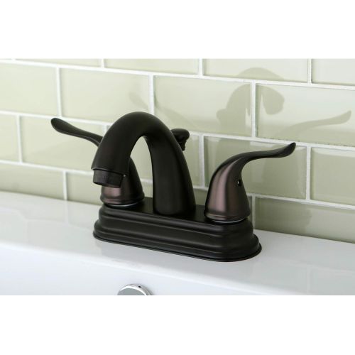  Kingston Brass KB5615YL Yosemite 4 Inch Centerset Two Handle Lavatory Faucet, Oil Rubbed Bronze, 3-5/8 inch in Spout Reach, Oil Rubbed Bronze