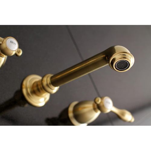  Kingston Brass KS7125TAL Tudor Wall Mount Vessel Sink Faucet, 10-7/16 in Spout Reach, Oil Rubbed Bronze