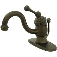 Kingston Brass KB3405BL Victorian 4-Inch Centerset Lavatory Faucet, Oil Rubbed Bronze with Metal lever handle