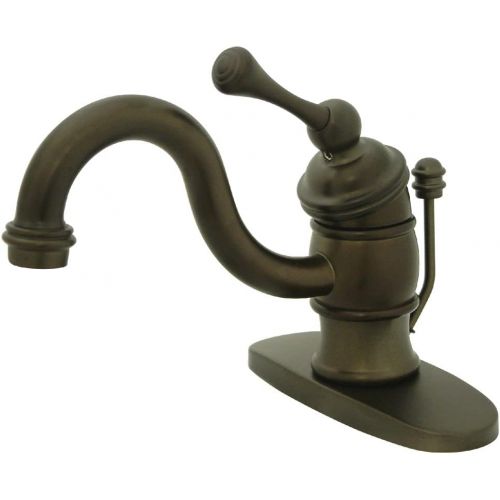  Kingston Brass KB3405BL Victorian 4-Inch Centerset Lavatory Faucet, Oil Rubbed Bronze with Metal lever handle