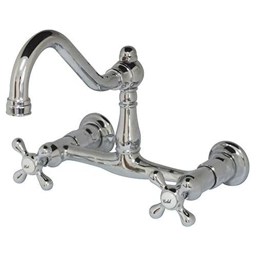  Kingston Brass KS3241AX Vintage Centerset Vessel Sink Faucet, 8, Polished Chrome