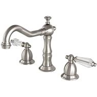Kingston Brass KS1978WLL Widespread Lavatory Faucet with Brass Pop-Up, 7-1/2 in Spout Reach, Brushed Nickel