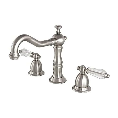  Kingston Brass KS1978WLL Widespread Lavatory Faucet with Brass Pop-Up, 7-1/2 in Spout Reach, Brushed Nickel