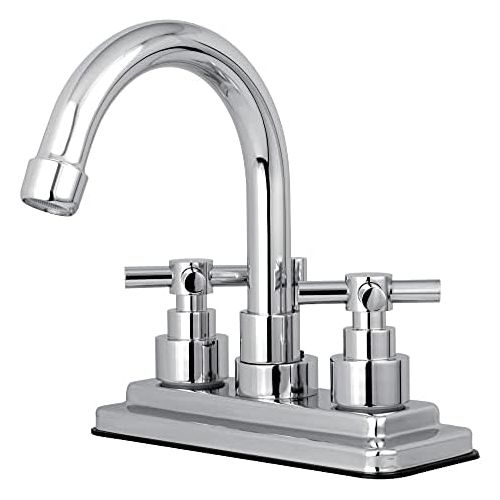  Kingston Brass KS8661EX Elinvar Twin Cross Handle Lavatory Faucet, 4-7/8-Inch