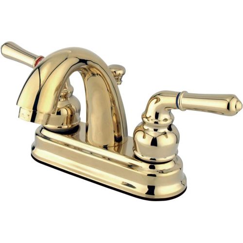  Kingston Brass KB5612NML Naples 4-Inch Centerset Lavatory Faucet, Polished Brass