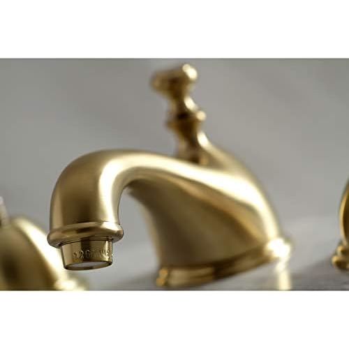  Kingston Brass KS3967AL 8 in. Widespread Bathroom Faucet, Brushed Brass